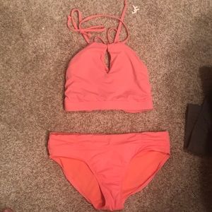 athleta high neck swimsuit size s
